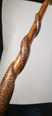 Lot 10 - A Victorian carved beech walking stick