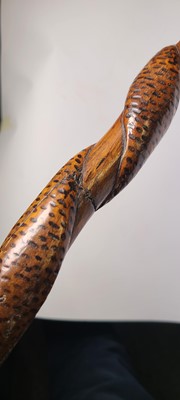 Lot 10 - A Victorian carved beech walking stick