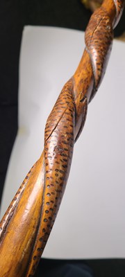 Lot 10 - A Victorian carved beech walking stick