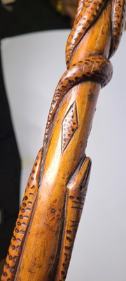 Lot 10 - A Victorian carved beech walking stick