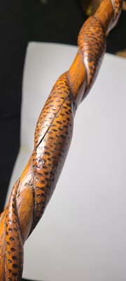 Lot 10 - A Victorian carved beech walking stick