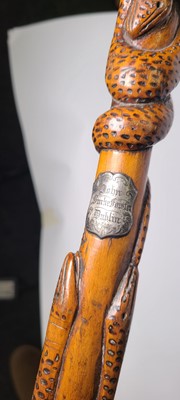 Lot 10 - A Victorian carved beech walking stick