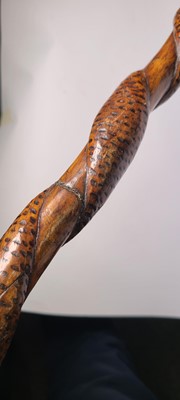 Lot 10 - A Victorian carved beech walking stick