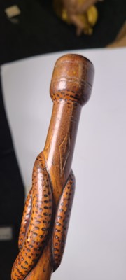 Lot 10 - A Victorian carved beech walking stick