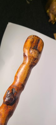 Lot 10 - A Victorian carved beech walking stick