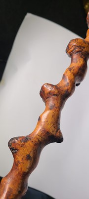 Lot 10 - A Victorian carved beech walking stick