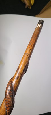 Lot 10 - A Victorian carved beech walking stick