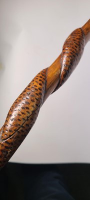 Lot 10 - A Victorian carved beech walking stick