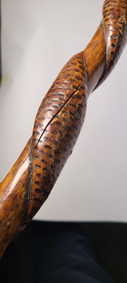 Lot 10 - A Victorian carved beech walking stick