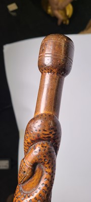 Lot 10 - A Victorian carved beech walking stick