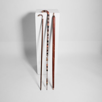 Lot 38 - A Victorian specimen marble walking stick