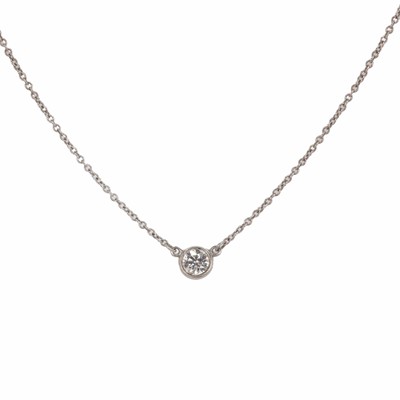 Lot 33 - A platinum 'Diamonds by the yard' single stone diamond necklace, by Tiffany & Co.