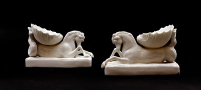 Lot 183 - A pair of porcelain sea horses