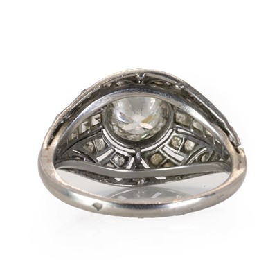 Lot 69 - A French Art Deco platinum and diamond bombé ring