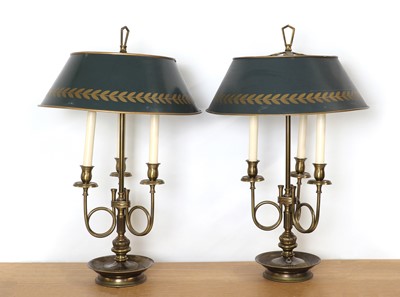 Lot 474 - A pair of bouillotte lamps