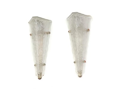 Lot 358 - A pair of Art Deco glass wall lights