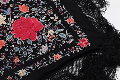 Lot 150A - A Chinese embroidered piano shawl