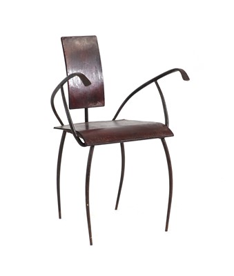 Lot 388 - A wrought metal chair