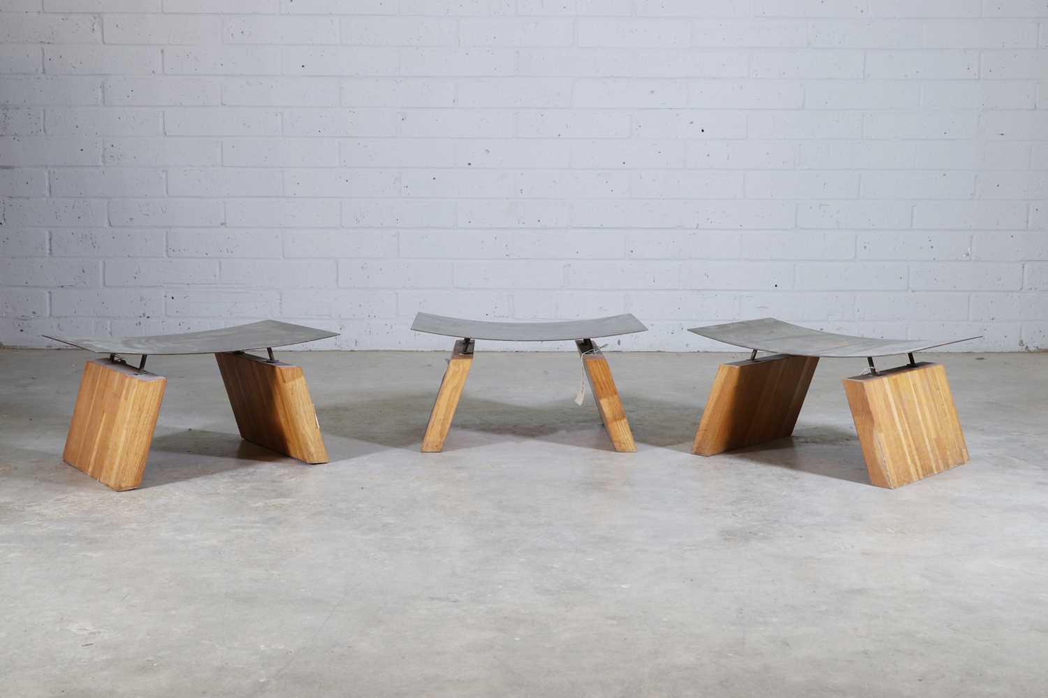 Lot 69 - A set of three French modernist stools