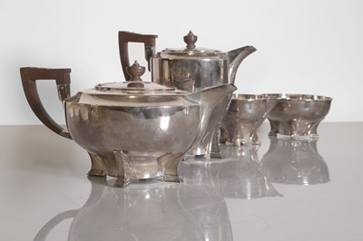Lot 66 - An Art Deco silver-plated four-piece tea set