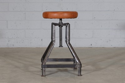 Lot 179 - An industrial tubular steel machinist's stool