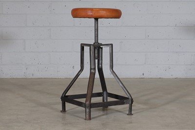 Lot 179 - An industrial tubular steel machinist's stool