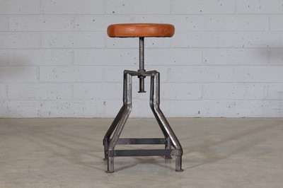 Lot 179 - An industrial tubular steel machinist's stool