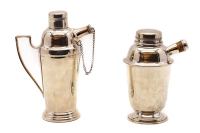 Lot 12 - Two silver plated cocktail shakers