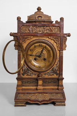 Lot 98 - A Doulton Lambeth clock garniture