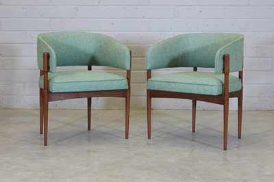 Lot 227 - A pair of Brazilian Ipé wood armchairs