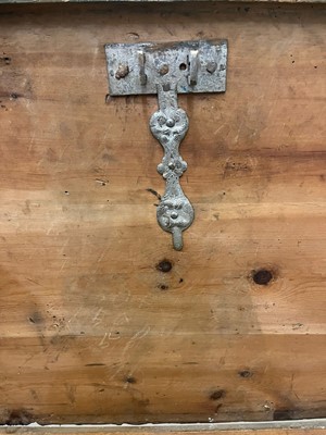 Lot 1 - A painted pine marriage chest