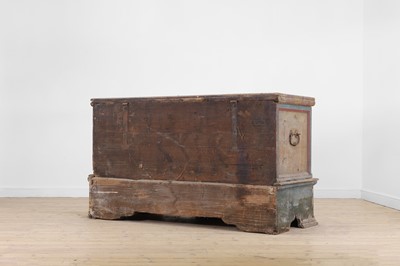 Lot 1 - A painted pine marriage chest