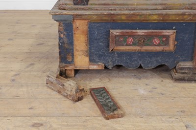 Lot 1 - A painted pine marriage chest