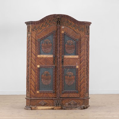Lot 345 - A painted pine armoire
