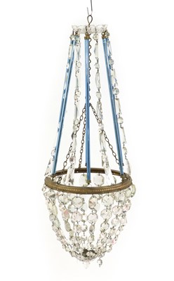 Lot 352 - A glass and gilt-metal bag chandelier