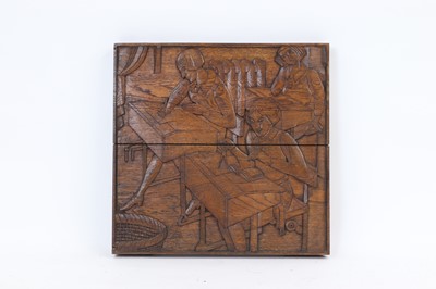 Lot 117 - A carved oak panel