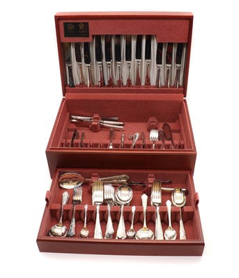 Lot 26 - A silver-plated canteen of flatware