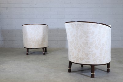 Lot 161 - A pair of French Art Deco Macassar and ivory tub chairs
