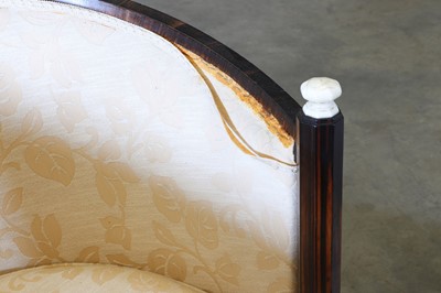 Lot 161 - A pair of French Art Deco Macassar and ivory tub chairs