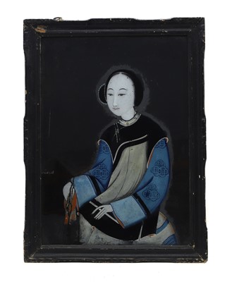Lot 193 - A Chinese reverse glass painting