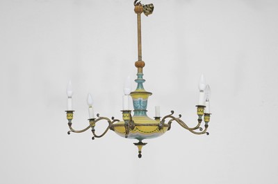 Lot 460 - A Regency style toleware electrolier