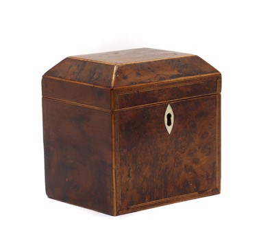 Lot 248A - A yew wood tea caddy