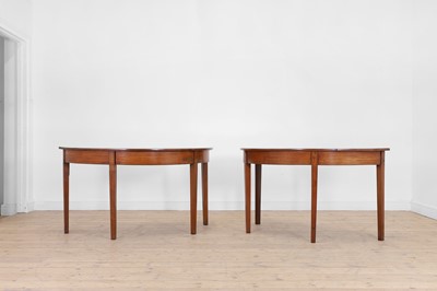 Lot 402 - A pair of George III mahogany side tables