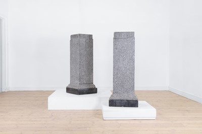 Lot 395 - A pair of imitation granite scagliola plinths
