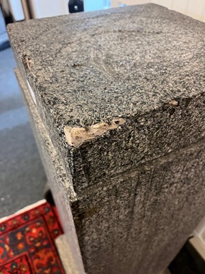 Lot 395 - A pair of imitation granite scagliola plinths