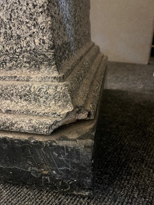 Lot 395 - A pair of imitation granite scagliola plinths