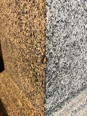 Lot 395 - A pair of imitation granite scagliola plinths