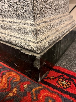 Lot 395 - A pair of imitation granite scagliola plinths