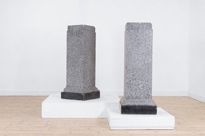 Lot 395 - A pair of imitation granite scagliola plinths
