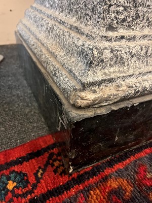 Lot 395 - A pair of imitation granite scagliola plinths
